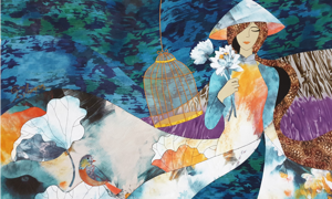 Ảnh minh họa: Vải vụn được dùng để tạo ra các bức tranh độc đáo