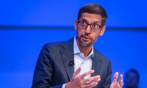 Giám đốc điều hành Alphabet, ông Sundar Pichai, trong một phiên họp tại cuộc họp thường niên của Diễn đàn Kinh tế Thế giới (WEF) ở Davos, tháng 1 năm 2022. 
