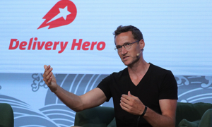 Giám đốc Điều hành Delivery Hero Niklas Östberg phát biểu tại Hội nghị Công nghệ Noah tổ chức tại Berlin (Đức) vào ngày 13/6/2019.