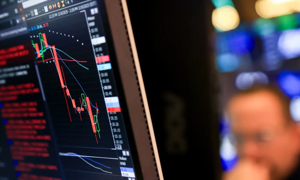 Biểu đồ chỉ số biến động VIX trên sàn của Sở giao dịch chứng khoán New York (NYSE) ở New York, Hoa Kỳ, vào tháng 3 năm 2025. 