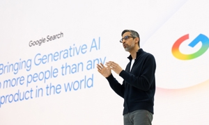 Công cụ tìm kiếm của Google mới đây đã được tích hợp thêm chatbot, mở ra một thời kỳ mới cho thương hiệu của gã khổng lồ này. Ảnh: NYT