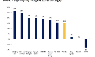 KBSV hạ dự báo tăng trưởng EPS năm 2025 toàn thị trường từ 16,7% xuống còn 15% 