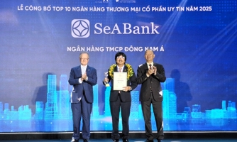 SeABank tiếp tục được vinh danh "Top 10 Ngân hàng thương mại tư nhân uy tín"