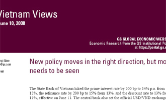 Goldman Sachs hoan nghênh tăng lãi suất, tăng tỷ giá