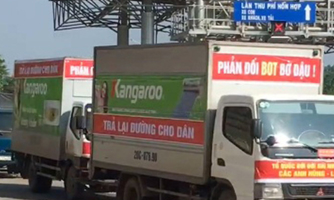 Dân đi ô tô thành đoàn phản đối BOT Bờ Đậu, Thái Nguyên