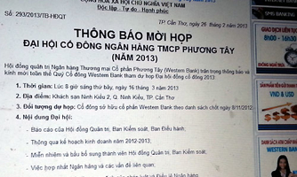 Western Bank họp cổ đông bàn hợp nhất với PVFC