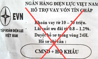 Cảnh báo thông tin giả mạo EVN để lừa đảo