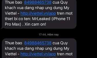 Thuê bao Viettel "bỗng dưng" đăng nhập vào ứng dụng MyViettel từ thiết bị lạ