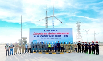 Tập đoàn Kosy chính thức vận hành thương mại nhà máy Điện gió Kosy Bạc Liêu
