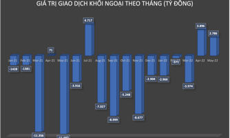 VN-Index "gục ngã" trong tháng 5, khối ngoại tranh thủ mua ròng gần 3.000 tỷ đồng cổ phiếu Việt Nam