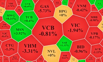 Cổ phiếu vốn hóa lớn “ép” VN-Index xuống đáy