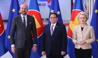Thủ tướng đề nghị ASEAN-EU "lấy hoà bình là mục đích, coi hợp tác là công cụ và đề cao thượng tôn pháp luật"