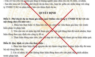 Bộ Công Thương khẳng định văn bản "Phê duyệt dự án tham gia nhận quà online" là giả mạo