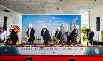 Grand Marina, Saigon cất nóc tòa Sea bao gồm khu căn hộ hàng hiệu Marriott và JW Marriott
