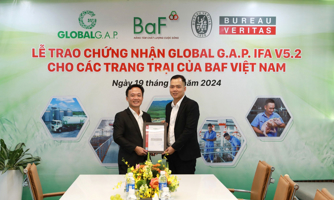 Trang trại chăn nuôi heo của BAF Việt Nam đạt chứng nhận quốc tế GlobalG.A.P