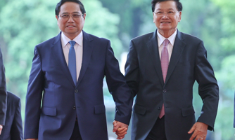 Thủ tướng Phạm Minh Chính hội kiến Tổng Bí thư, Chủ tịch nước Lào