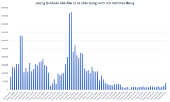 81.000 tài khoản chứng khoán mở mới trong tháng 1/2025, thấp nhất gần 2 năm 