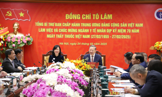 Tổng Bí thư Tô Lâm thăm và làm việc với Bộ Y tế 