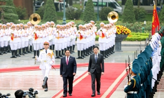 Thủ tướng Phạm Minh Chính chủ trì Lễ đón Thủ tướng Singapore thăm chính thức Việt Nam