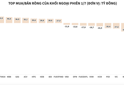 Khối ngoại xả mạnh hai cổ phiếu ngân hàng VPB và CTG