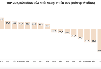 Khối ngoại tiếp tục bán ròng, mạnh tay xả HPG, VND và CTG