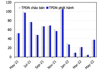 Phát hành trái phiếu doanh nghiệp tăng vọt trong tháng 5, nhóm bất động sản lại rầm rộ 