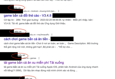 Gần 170 trang web giáo dục tại Việt Nam bị cài nội dung liên quan đến cá độ, cờ bạc