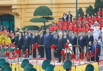 Tổng Bí thư Nguyễn Phú Trọng chủ trì lễ đón cấp Nhà nước Tổng Bí thư, Chủ tịch Trung Quốc Tập Cận Bình