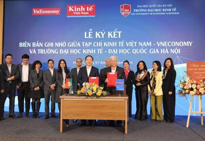 Tạp chí Kinh tế Việt Nam/VnEconomy ký thỏa thuận hợp tác với trường Đại học Kinh tế - Đại học Quốc gia Hà Nội
