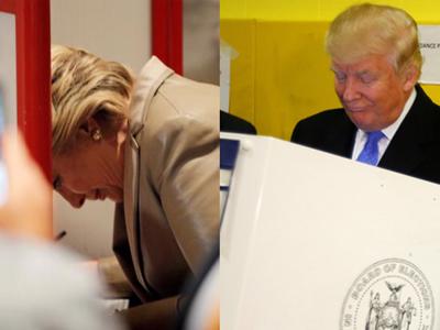 Trump - Clinton đi bỏ phiếu trong cuộc bầu Tổng thống lịch sử