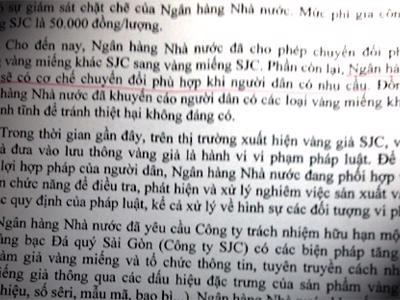 Thống đốc: “Không có lợi ích nhóm” trong độc quyền vàng miếng