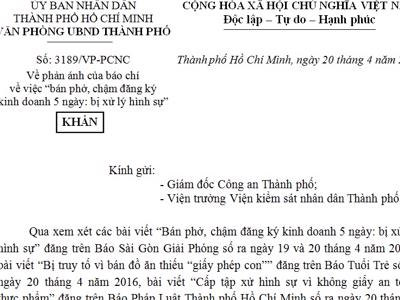 Tp.HCM yêu cầu xử lý dứt điểm vụ “bán phở bị khởi tố”