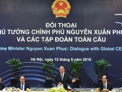 Thủ tướng đối thoại với lãnh đạo các tập đoàn toàn cầu