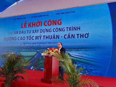 Khởi công dự án cao tốc Mỹ Thuận - Cần Thơ gần 5.000 tỷ đồng