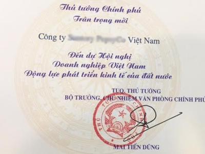 Tấm giấy mời của tân Thủ tướng