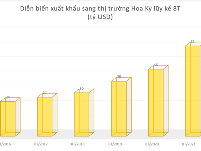 Đầu tư vào cổ phiếu nhóm nào khi xuất khẩu sang Mỹ tăng vọt 8 tháng năm 2021?