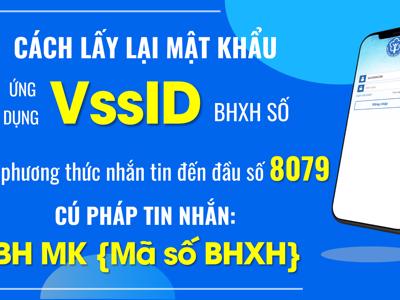 Cấp lại mật khẩu VssID qua nhắn tin đến đầu số 8079, phí 1.000 đồng/lần