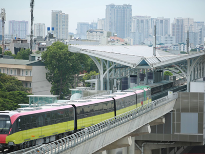 Tuyến đường sắt đô thị Nhổn - ga Hà Nội vận hành thử với tốc độ tối đa 80km/h