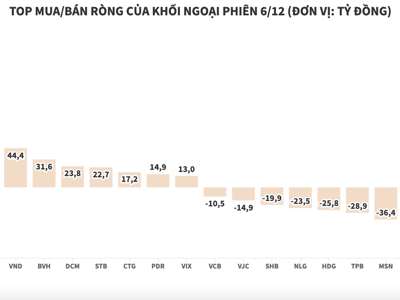 Nhiều mã giảm sâu, khối ngoại đặt cược vào cửa “hồi” thêm hơn 316 tỷ đồng