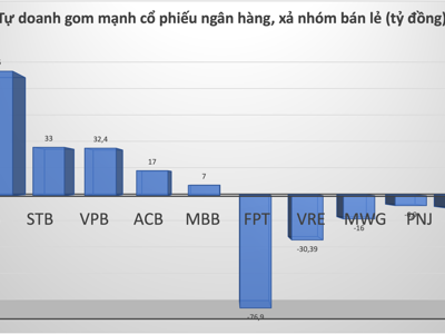 Tự doanh đẩy mạnh gom cổ phiếu ngân hàng, xả bán lẻ và nhóm hưởng lợi đầu tư công