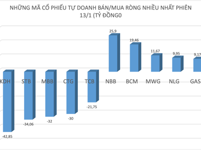 VN-Index "bay" 14 điểm, tự doanh xả mạnh nhóm ngân hàng