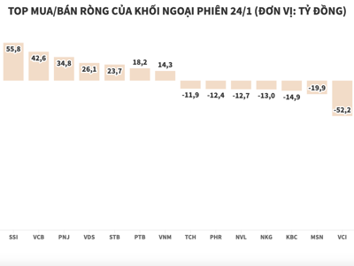 Khối ngoại bán ròng VIC, tập trung tiền gom cổ phiếu ngân hàng và chứng khoán