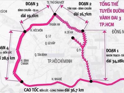 TP.HCM đấu giá hơn 2.000 ha đất dọc tuyến để thu hồi vốn, đầu tư đường Vành đai 3