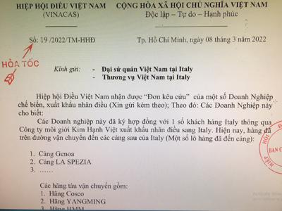 Một số ngân hàng liên quan rủi ro gần 1.000 tỷ đồng xuất khẩu điều sang Italia