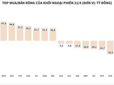 Khối ngoại tiếp tục mua ròng 921 tỷ đồng khi thị trường giảm sâu