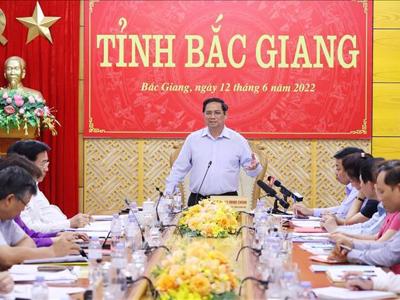 Thủ tướng Phạm Minh Chính: Yêu cầu tỉnh Bắc Giang tiếp tục thực hiện ba đột phá chiến lược