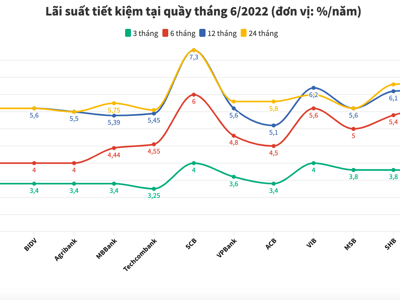 Lãi suất tiết kiệm ngân hàng nào cao nhất tháng 6/2022?