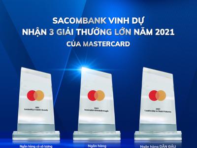 Sacombank nhận 3 giải thưởng về kinh doanh và chuyển đổi số từ Mastercard