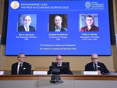 Ba người Mỹ giành giải Nobel Kinh tế với nghiên cứu về ngân hàng và khủng hoảng tài chính