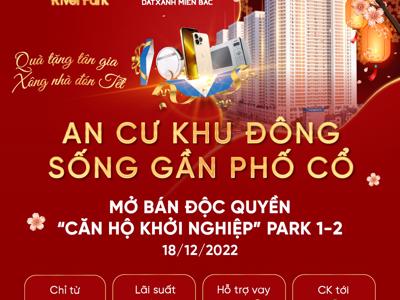 Đất Xanh Miền Bắc mở bán 50 căn hộ “khởi nghiệp” tại tòa Park 1,2 - Eurowindow River Park 